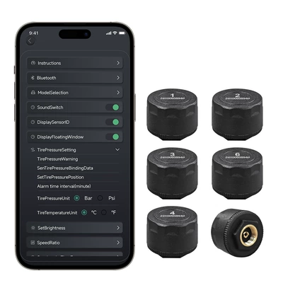 Careud/Kaiyou Motorcycle Car Mobile Phone App2 Wheels 4 Wheels 6 Wheels Bluetooth Tire Pressure Monitor Tpms (Tire pressure monitoring system) - 6-rounds