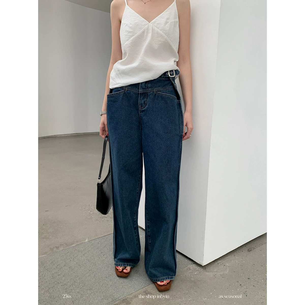 [Не подлежит возврату, не обмену] Американские популярные брюки с летающим белкой, прямые брюки, новые женские регулируемые джинсы с высокой талией