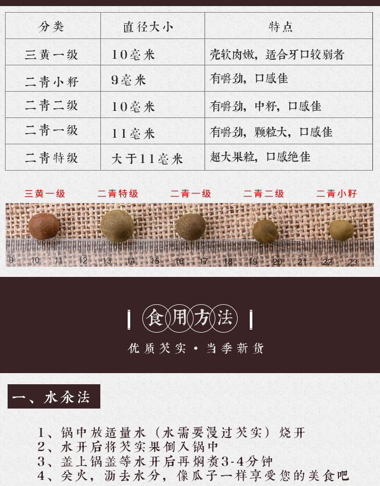 Fresh Gorgon Fruit Qian Shi 500g Bag Premium Euryale Ferox Seeds for Cooking and Soup quality and texture