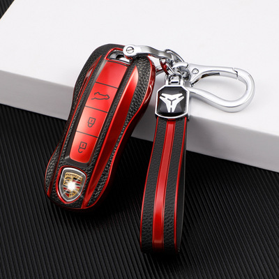 适用于保时捷钥匙壳卡宴macan帕拉梅拉718钥匙扣改装钥匙包钥匙套