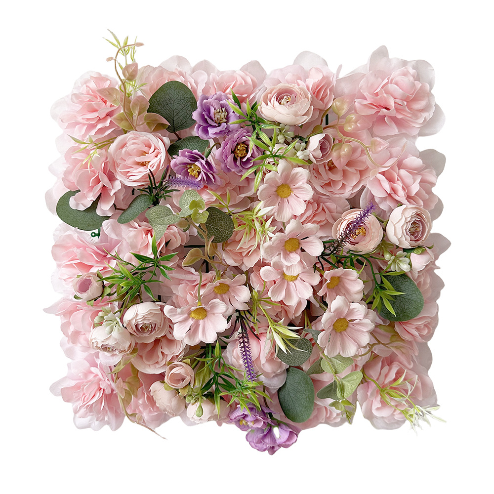 Decoración de boda transfronteriza pared de flores de simulación de flores de seda de jardín de Monet hortenida paisajismo diseño de fila de flores artificiales de alto nivel