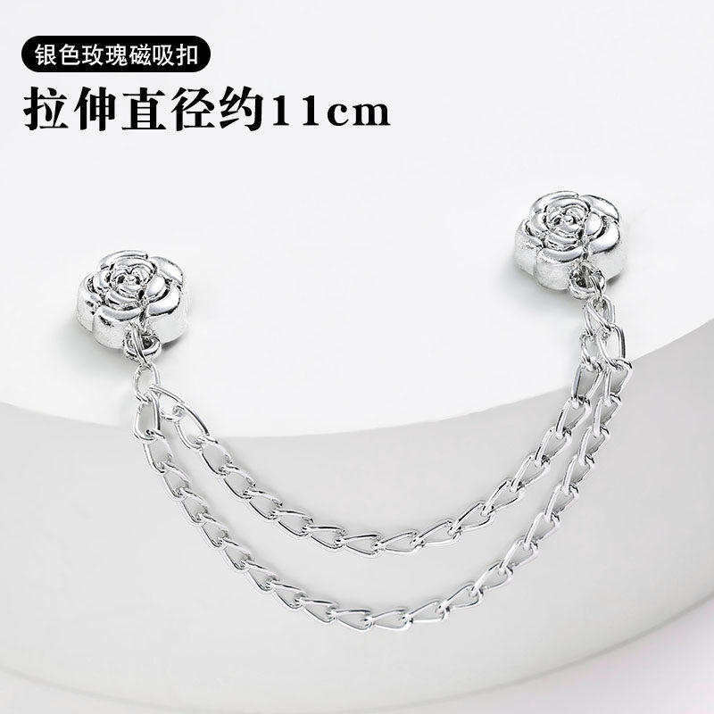 Silver rose magnetic buckle