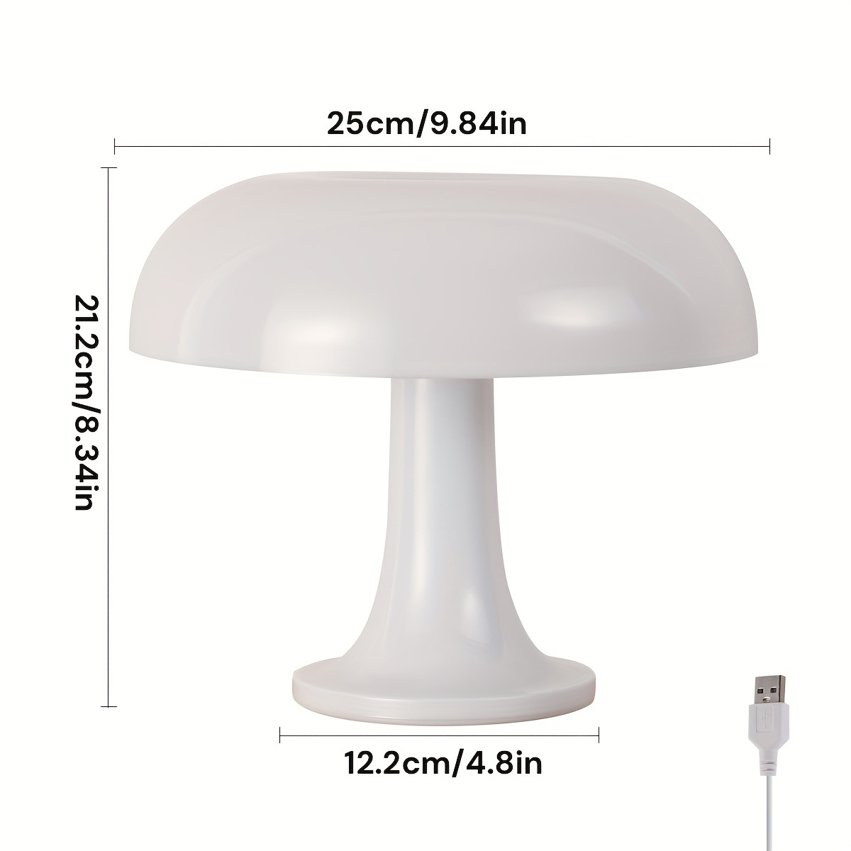 Lámpara de mesa moderna minimalista con forma de hongo, alimentada por USB, para dormitorio, mesita de noche, sala de estar, luz creativa de lujo, LED decorativa, luz nocturna de ambiente