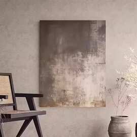 酒店民宿会所抽象无框画侘寂风挂画工业风装饰画客厅入户玄关壁画