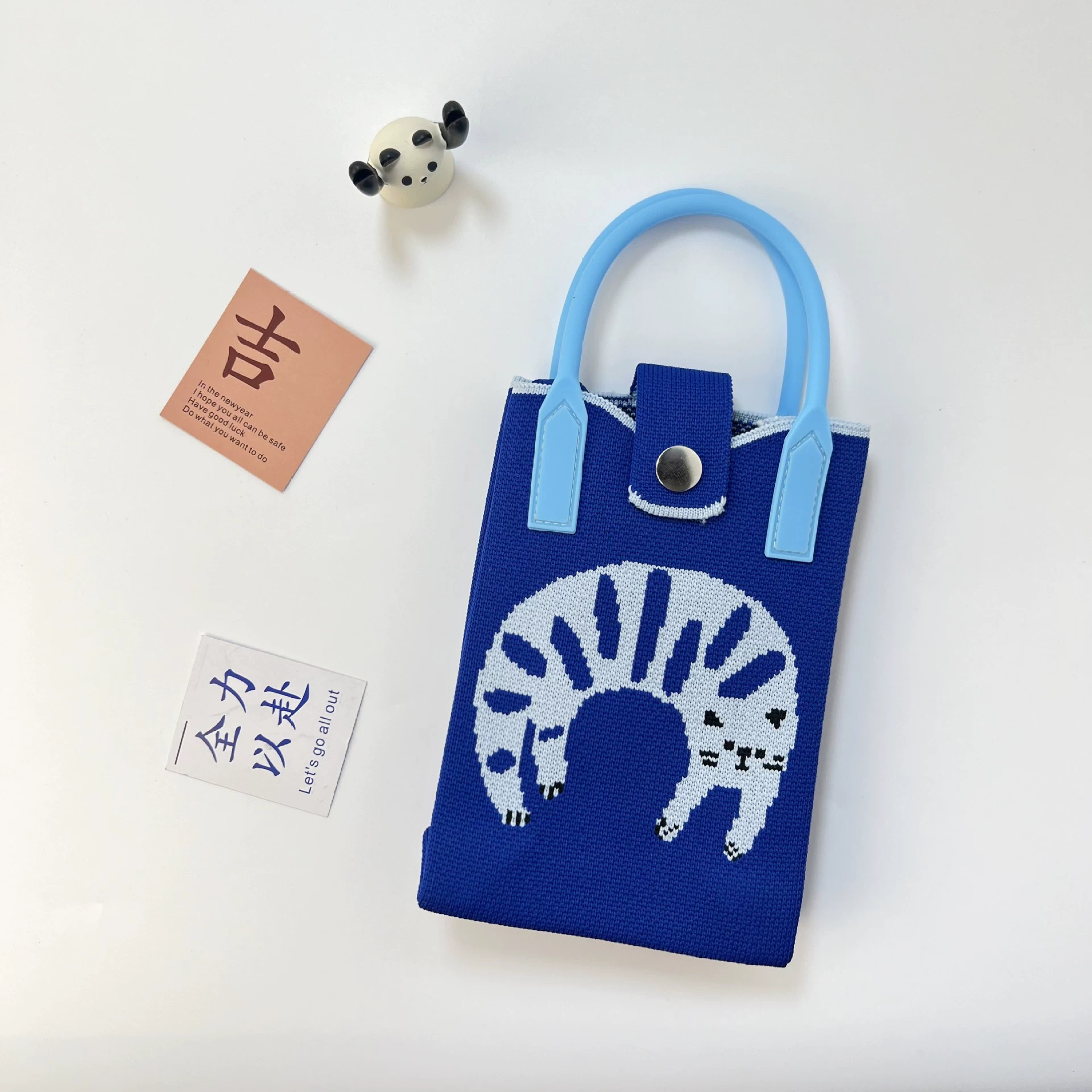 One-shoulder bag, wallet, knitted cute universal cartoon shoulder bag, Korean style