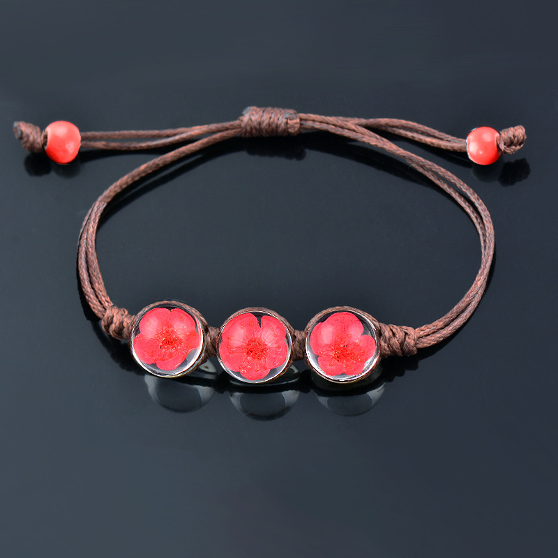 1 Stück Mode Blume Glas Seil Frau Armbänder display picture 4