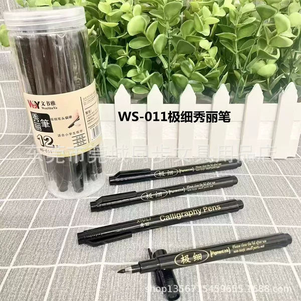Ws-011 Ultra-Fine Calligraphy Pen Signature Pen Beautiful Writing Pen (12 Pieces/Tube)