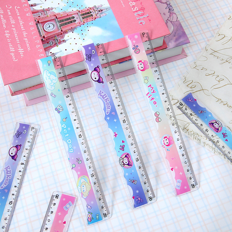 CyiMu - 1322 cool cool 20cm regla de dibujo reducida de compresión de prueba de artículos de papelería para estudiantes de primaria