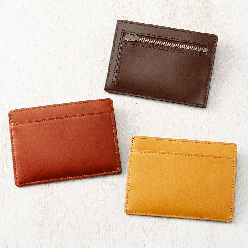 Japanese ultra thin short wallet with zipper
