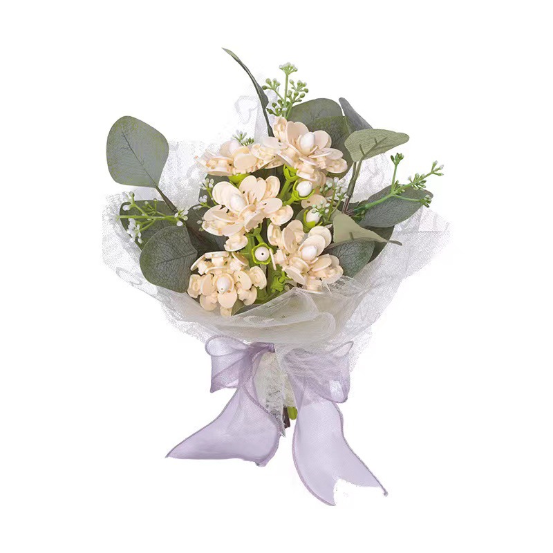 JIAQI JK 꽃다발 빌딩 블록 작은 입자 조립 시뮬레이션 플라스틱 꽃 들고 발렌타인 데이 선물 조달