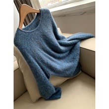 2025加厚拉绒 羊毛+羊绒 绒感圆领针织毛衣打底衫女批发H10CS613