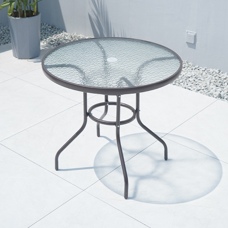 Mesa al aire libre y silla Silla de ratán silla con paraguas tres o cinco piezas conjunto patio balcón acampar al aire libre té ocio respaldo combinación de mesa y silla