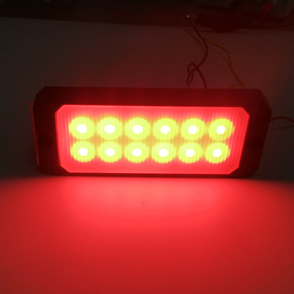 Coche LED luz de trabajo 18W una línea rojo y azul intermitente off-road vehículo luz mantenimiento proyector auxiliar