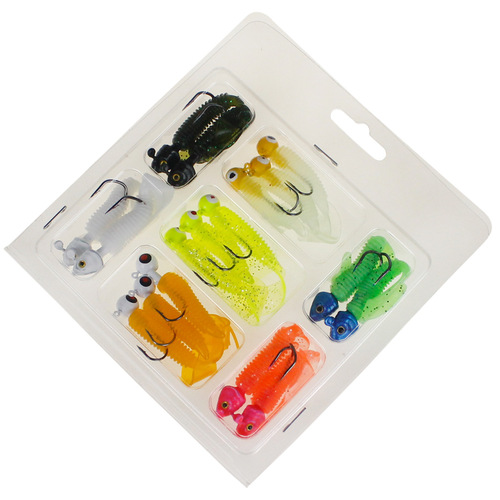 Hunting High 17-piece Lure Bait Set Lead Head Hook Combination Fishing Bait Soft Maggot Long-distance Sea Fishing Bait Cross-border Set