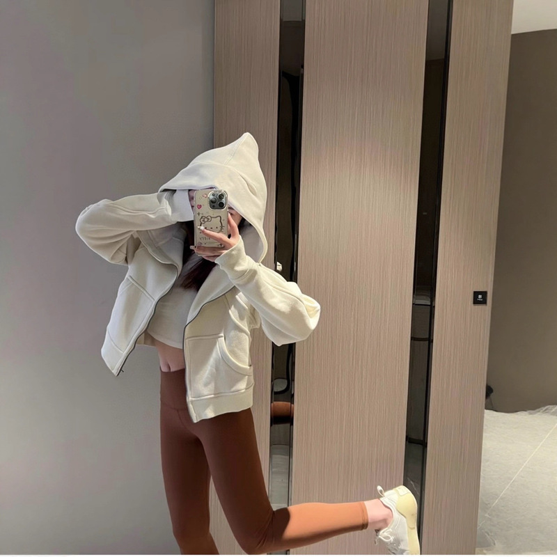 Trendy and Versatile Women's Full-Zip Hooded Sweatshirt from Lu Brand, Original Quality, In-Stock for Cross-Border Foreign Trade