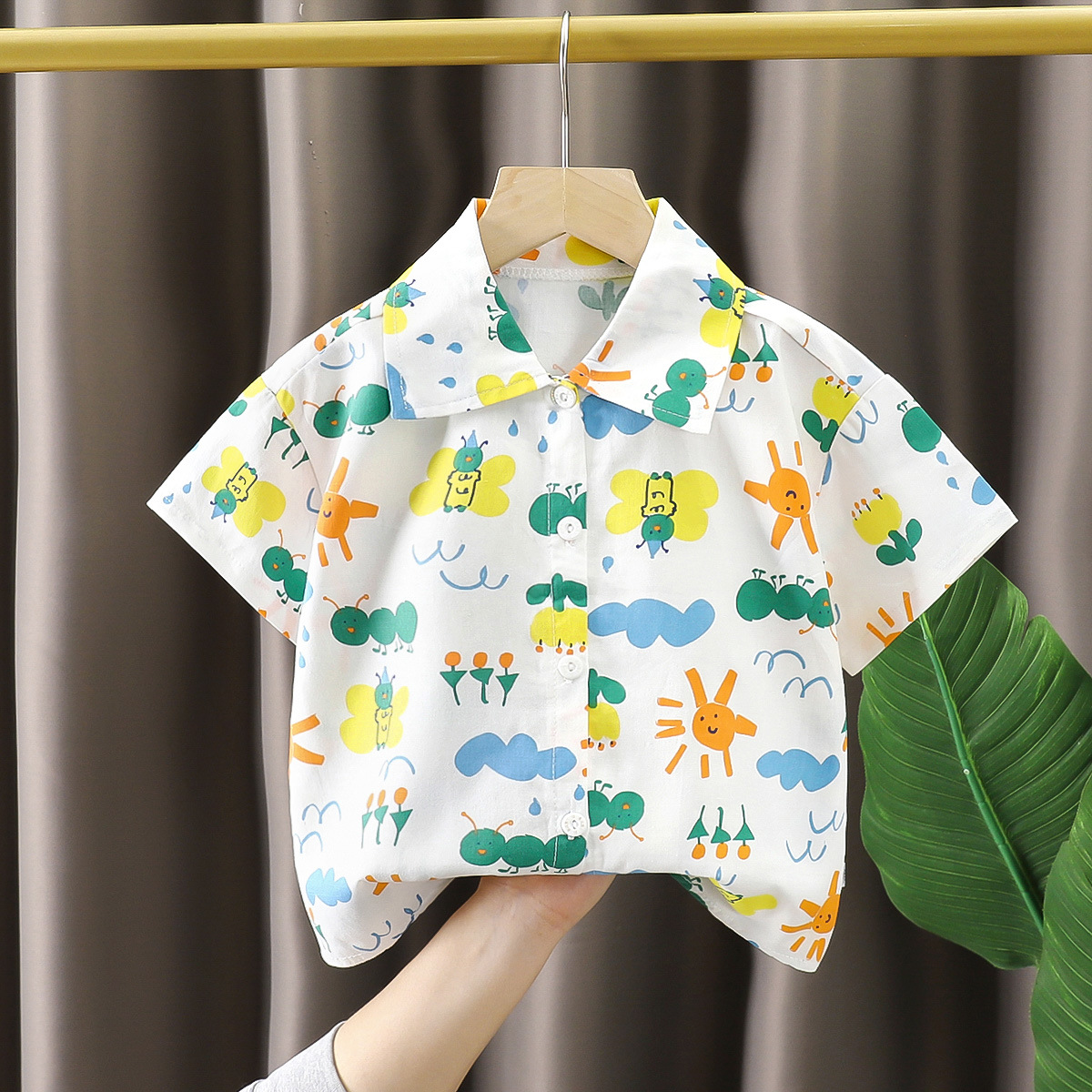 Camisa para niños verano nuevo estilo algodón puro para niños camiseta de moda para bebés top de manga corta verano para niños camisa para niños