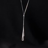 Demi-season sweater, small design chain, long pendant, necklace, 2021 years, silver 925 sample, trend of season