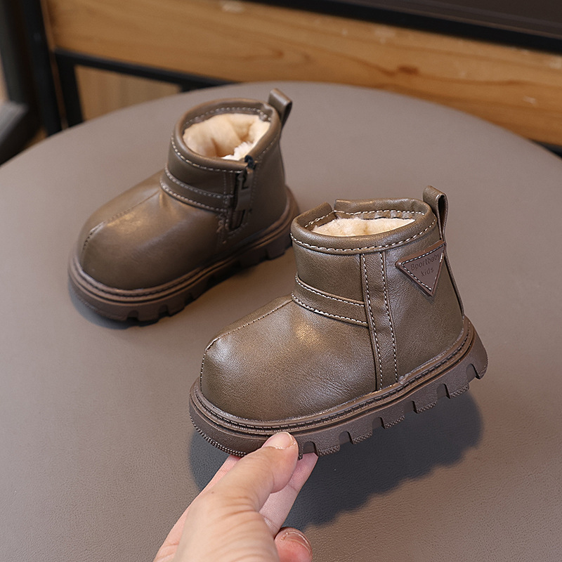 Invierno nuevo calentamiento de algodón botas cortas para niños de 1 - 2 - 3 años de edad con botas de nieve de lana.