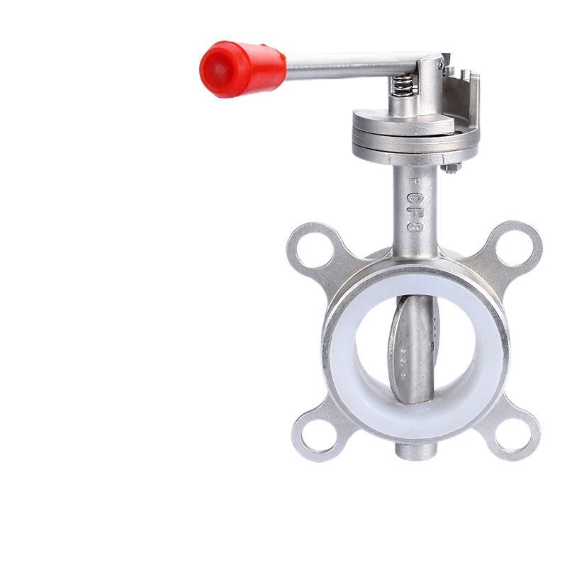 304不锈钢对夹式蝶阀D71X-10P硅胶软密封201手动蝶阀DN50 100 150