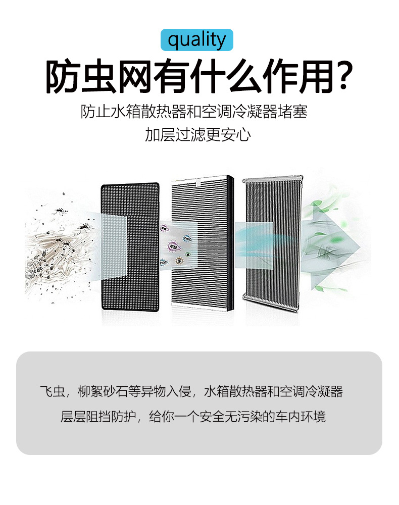 Suitable for 23 Models of Nio Es6 Protective Mesh Snap-On Front Grille Es6 Car Insect-Proof Net Anti-Mosquito Modification Parts