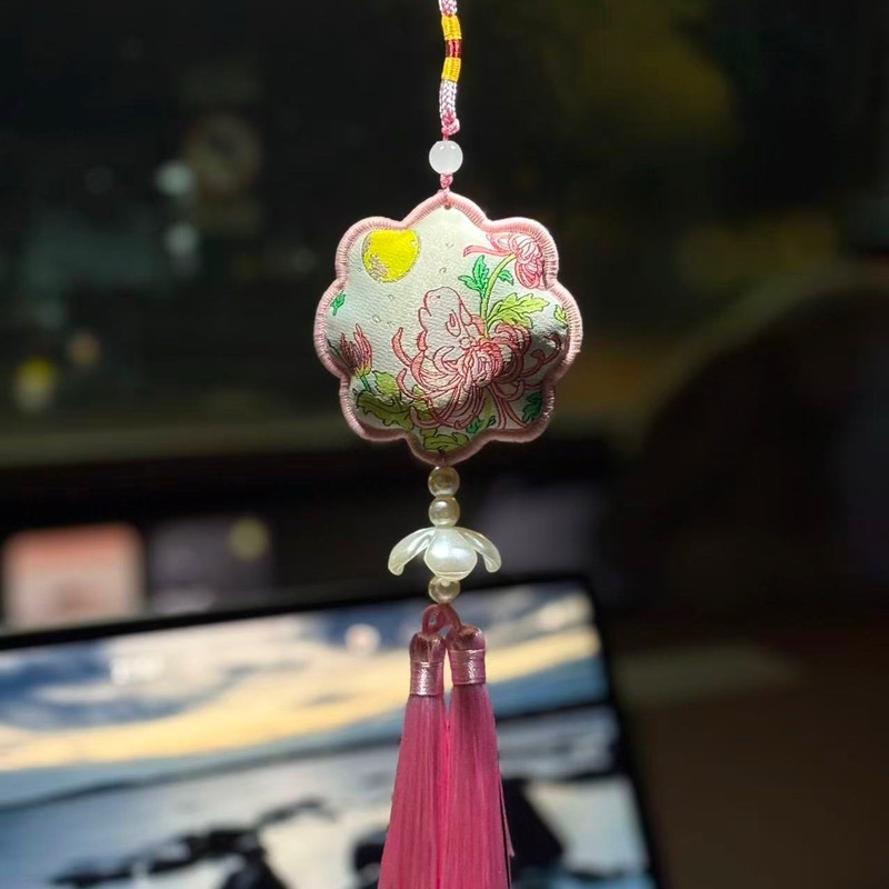新款中秋节刺绣香囊挂件文创景区寺庙祈愿香包节日随身荷包护身符|undefined