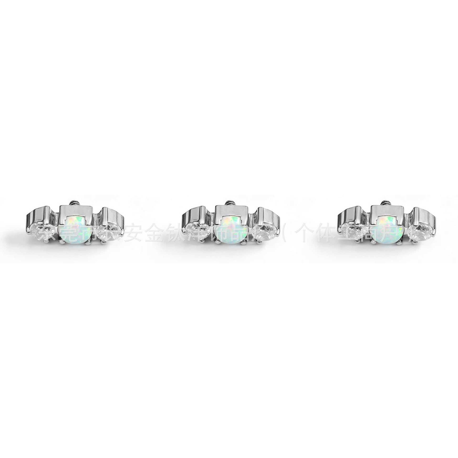 F136 Titanium Opal Zircon Candy Nose Lip Ear Jewelry - G23 Titanium Alloy Piercing Stud detail image 7