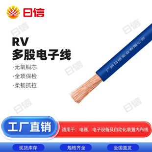 National Standard Rv Wire 0.5 0.75 1 2.5 4 6 Square Multi-Strand Power Cord Copper Core Flexible Wire Electronic Wire