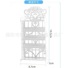 30cm芭芘娃娃鞋柜高跟鞋鞋架收纳女孩过家家玩具配件60g外贸爆款