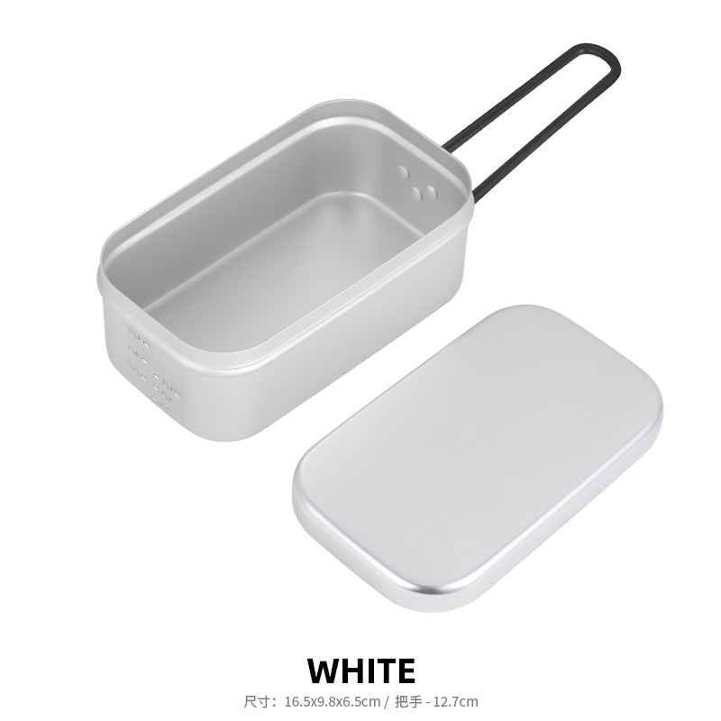 CSL屋外キャンプ折り畳みハンドルアルミ製弁当箱登山軽量携帯弁当箱野炊飯蒸し弁当箱