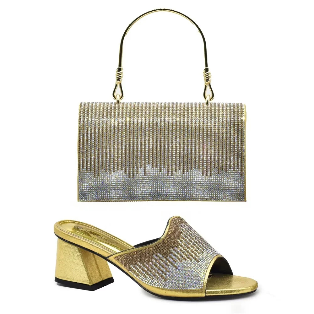 Shoes and Bags Women's rhinestones Wedding Party Banquet Heels and luxury clutch bags_vogvips.com