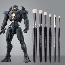 BOMEIJIA6支干画笔套装尼龙油画水粉彩绘模具手办模型跨境现货