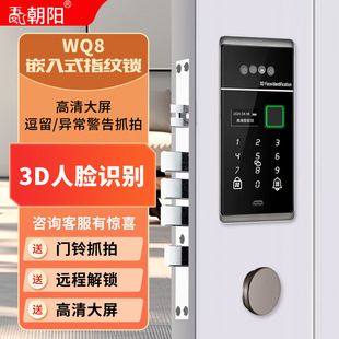 Outdoor Waterproof Embedded Face Recognition Smart Door Lock Security Door Split Inlay Fingerprint Password Lock Graffiti