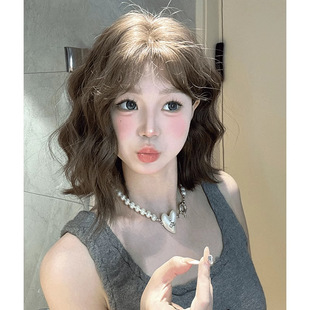 [Ghost Horse Girl] Wig Women's Short Curly Hair Full Cover Curly Hair Wave Head Simulation Age-reducing Wool Curly Wig