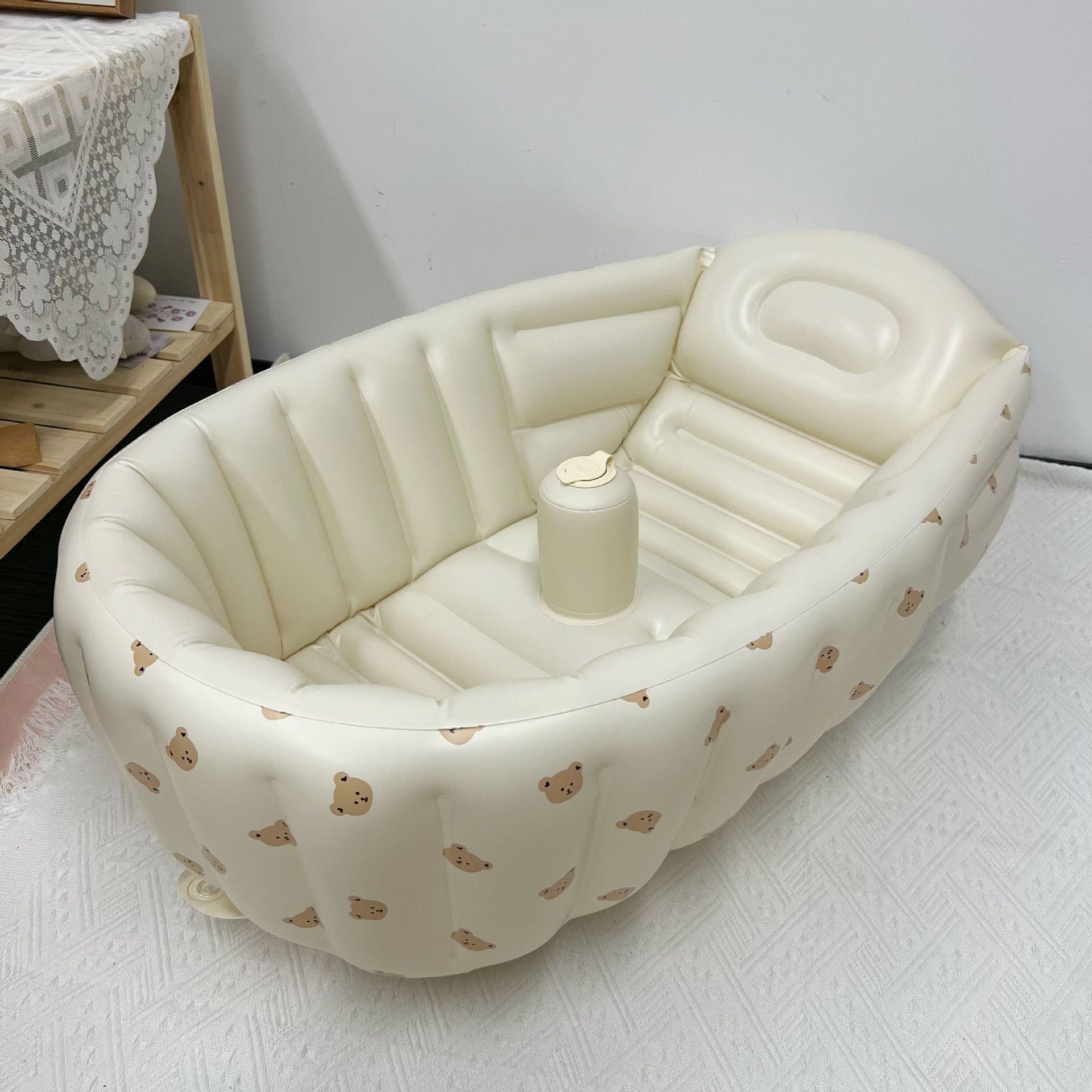 Foldable Inflatable Bathtub Baby Bathtub Artifact Can Sit and Lie in the Bathtub Home Newborn Portable