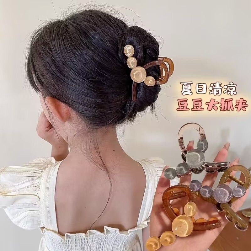 超清爽~气质夏季盘发抓夹大号ins发夹女后脑勺亚克力鲨鱼夹子头饰