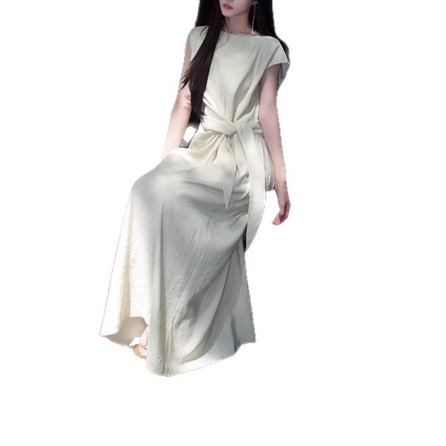 夏の女性のための白いウエストベストドレス、特に美しいピンチウエストスカート、工場出荷品、オリジナル工場直販|undefined
