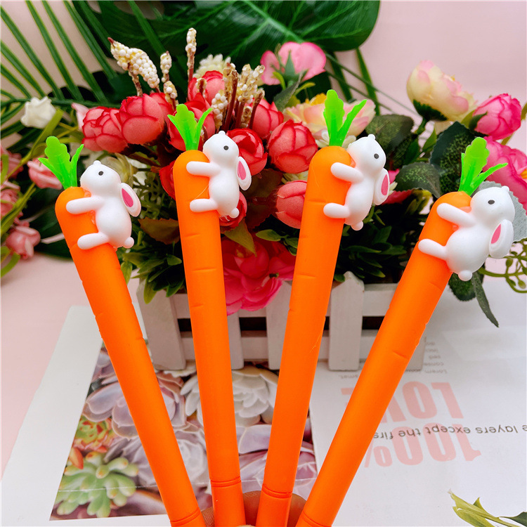 Radish Rabbit Gel Pen Cartoon Color Soft Glue Student Sign Pen New Creative Cartoon Stationery