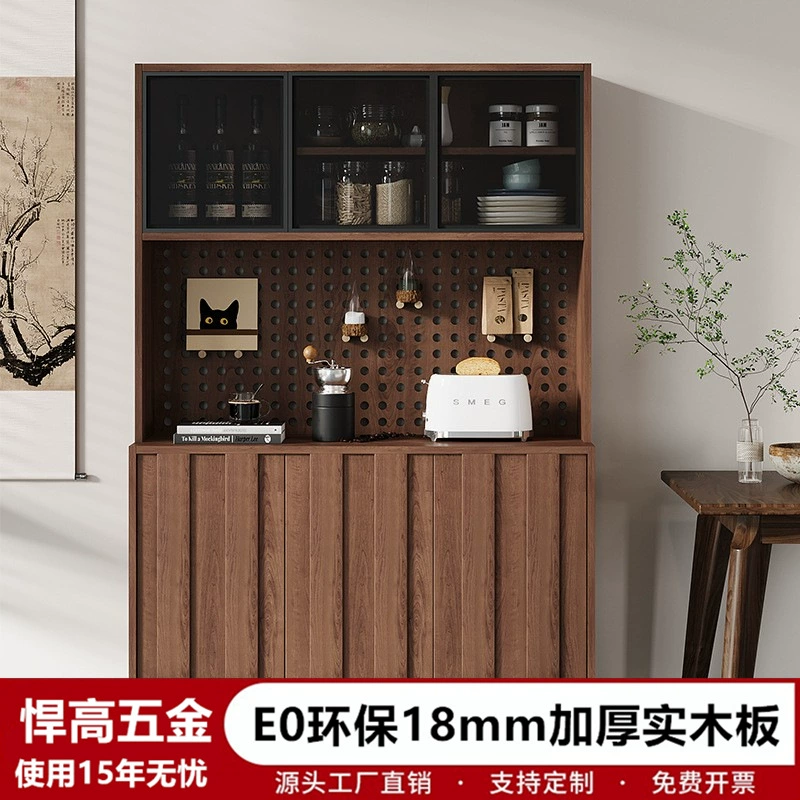 Простой буфет из цельного дерева к стене, встроенный шкаф для хранения, винный шкаф, витрина, доска с отверстиями, входной шкаф, пылезащитный кухонный шкаф.