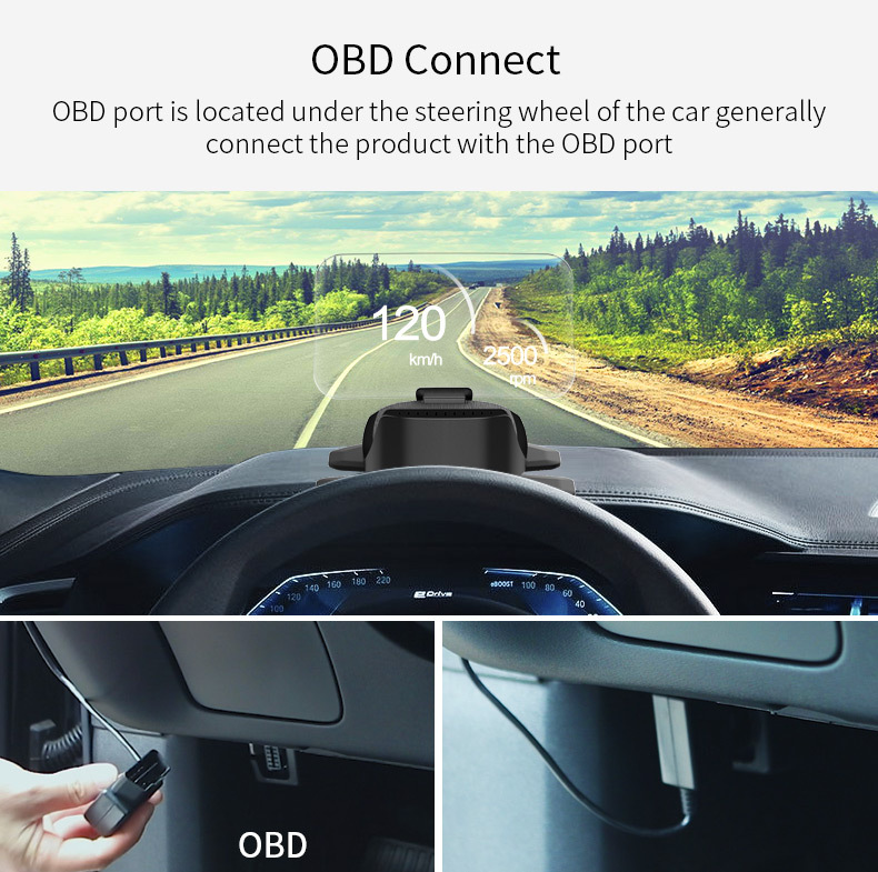 Multifunctional Smart Hud Head-Up Display Carplay Car Navigation Screen Projection Music Player Cigarette Lighter Universal