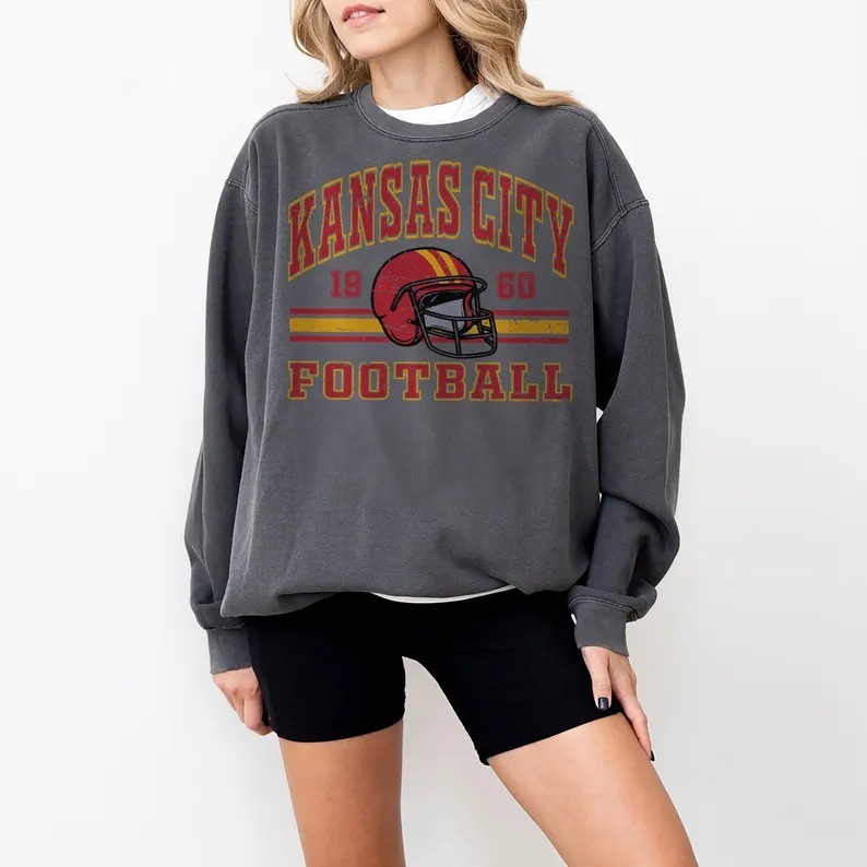 Kansas City Chiefs Sweatshirt Autumn Winter Women's Casual Long Sleeve Crew Neck Printed Pullover_voghion.com