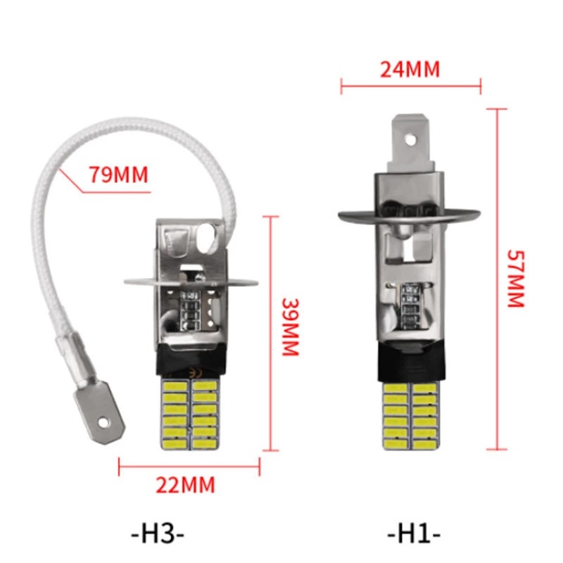 2PCS-Lamp-H3-H1-Led-Fog-Light-