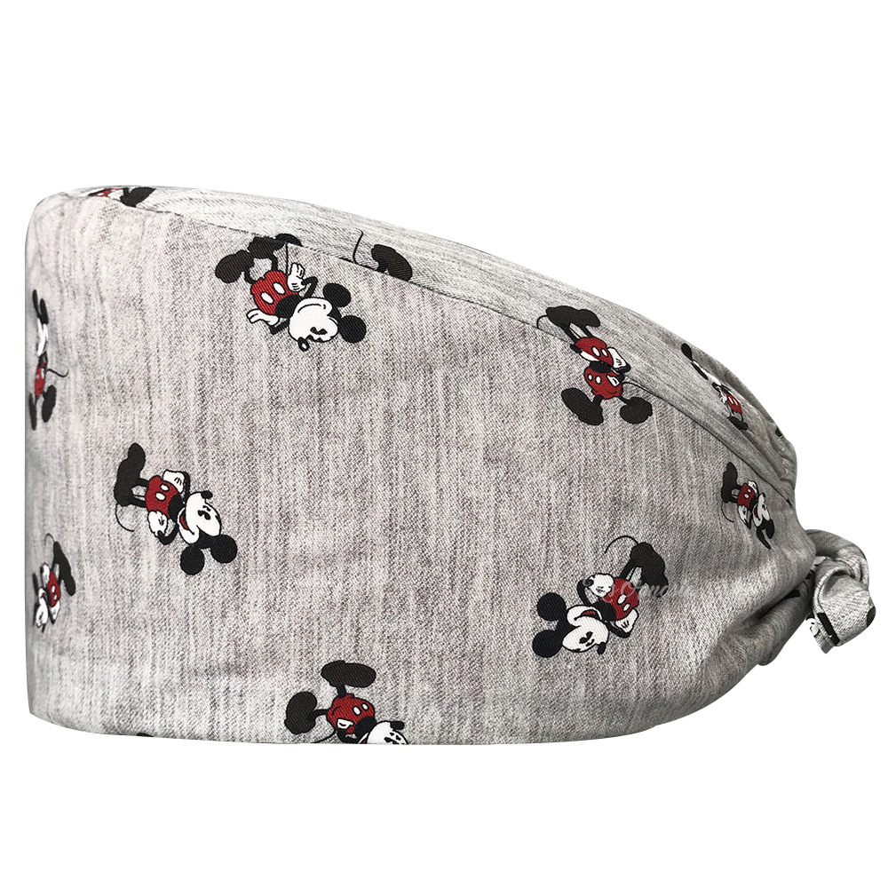 De gama alta de dibujos animados de Mickey patrón de dibujos animados casquillo de la enfermera médico casquillo quirúrgico mascota empleado tapa de trabajo AliExpress