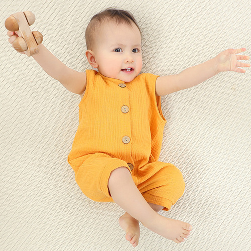 MICHLEY new newborn pure cotton jumpsuit infant summer jumpsuit baby class A pure cotton jumpsuit