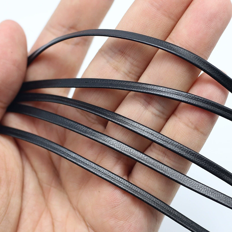 Кожаная веревка Материал ручной работы Кожаная веревка ожерелье Черная кожаная полоска кожаная полоска обертка кожаная полоска с аксессуаром для детской одежды