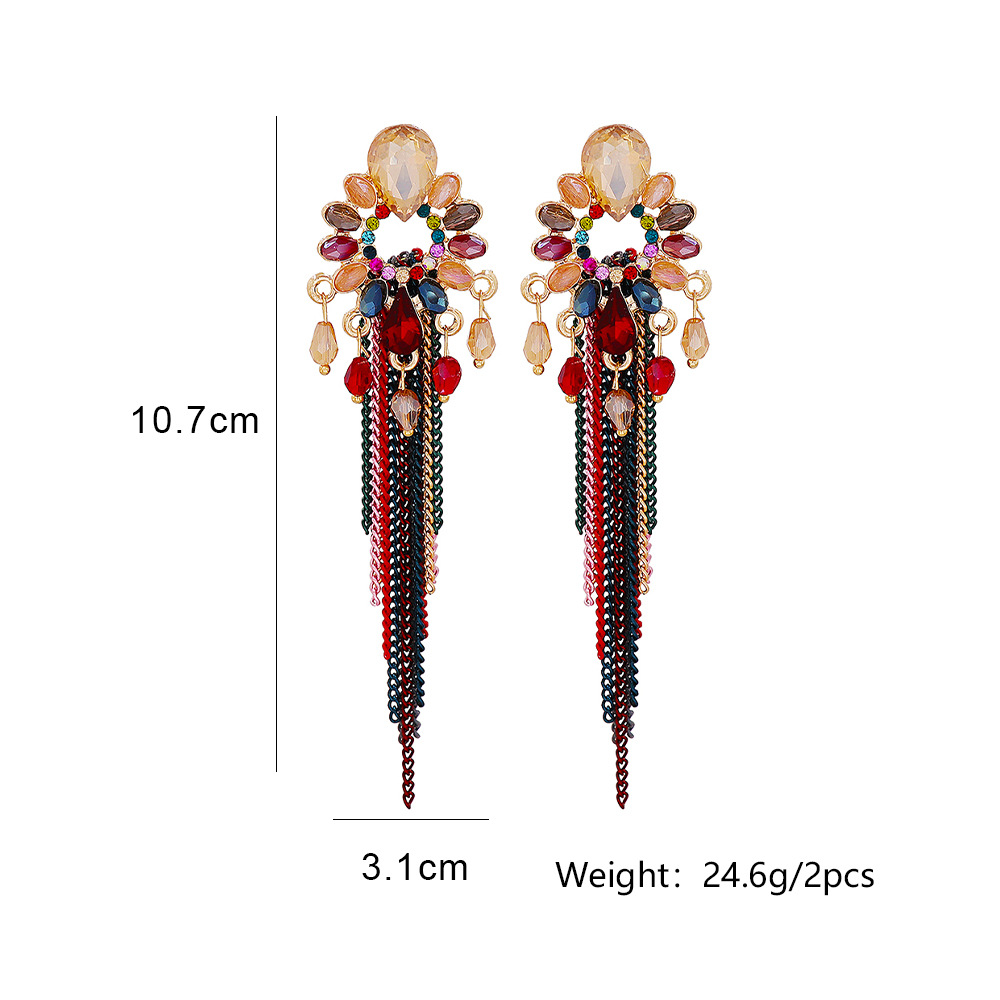 Fashion Geometric Creative Tassel Bohemian Alloy Earrings display picture 1