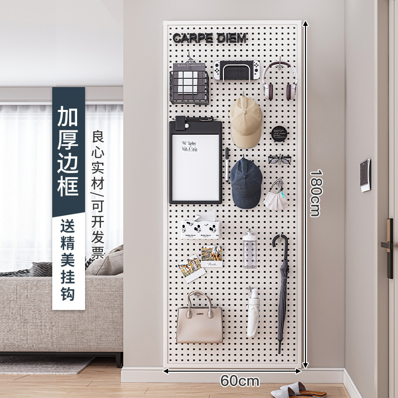 Agujero redondo agujero tablero estante de la pared de acero inoxidable de almacenamiento de la joyería herramientas de hardware tablero colgante de la pared