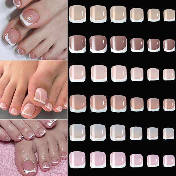 Fuchsia fake nails for toes for nails