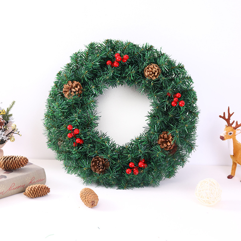 Navidad decoración Garland puerta colgando adorno corona ratán ornamento Navidad escena diseño Navidad guirnalda al por mayor