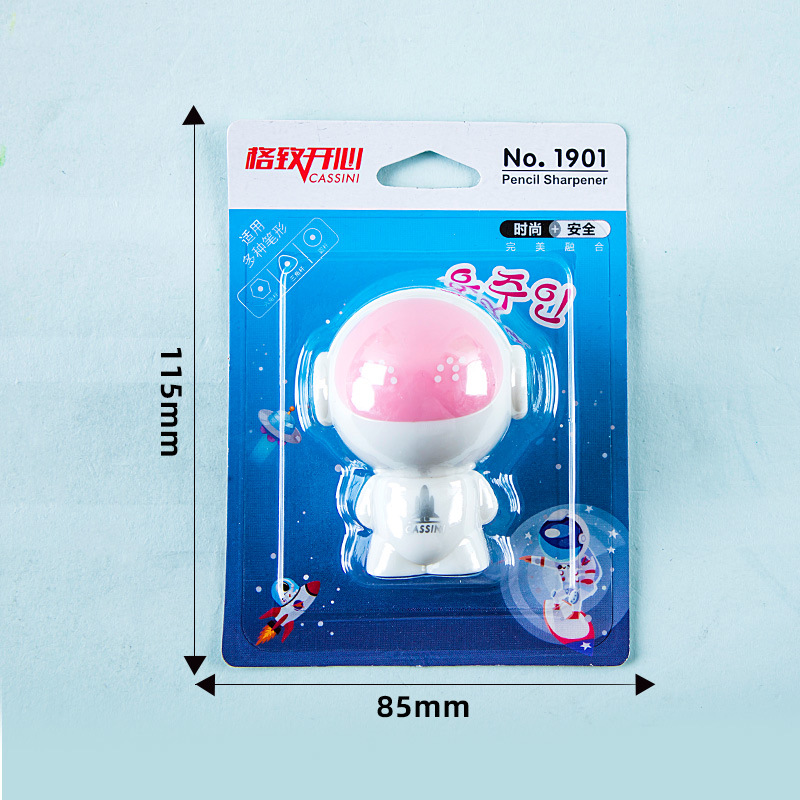 1901 astronauta Sacapuntas de lápiz Sacapuntas de plástico de dibujos animados lindo forma creativa sacapuntas estudiante niños Juguetes