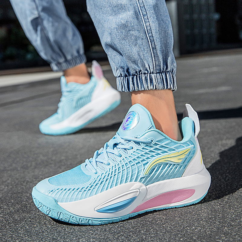 Cross-Border New Model Men's and Women's Multi-Color Fashionable Casual Mesh Basketball Shoes for Sports Students, Non-Slip Shock-Absorbing Sports Running Shoes